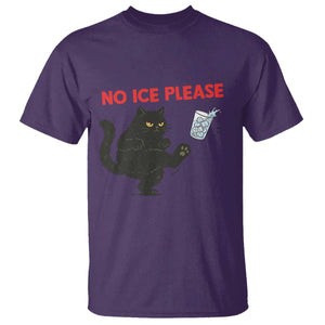 No Ice Please T Shirt Funny Black Cat Abolish ICE Meme Protest TS14 Purple Print Your Wear