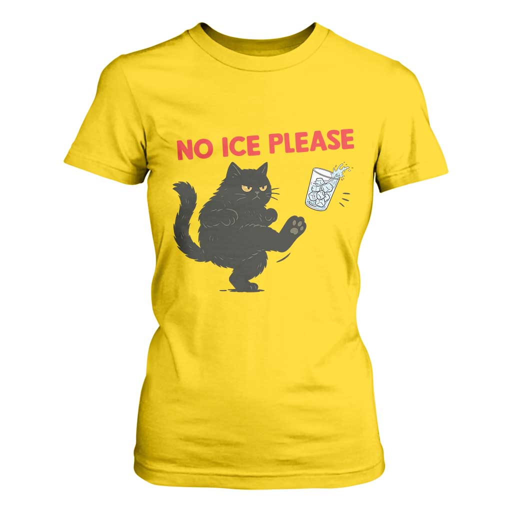 No Ice Please T Shirt For Women Funny Black Cat Abolish ICE Meme Protest TS14 Daisy Print Your Wear