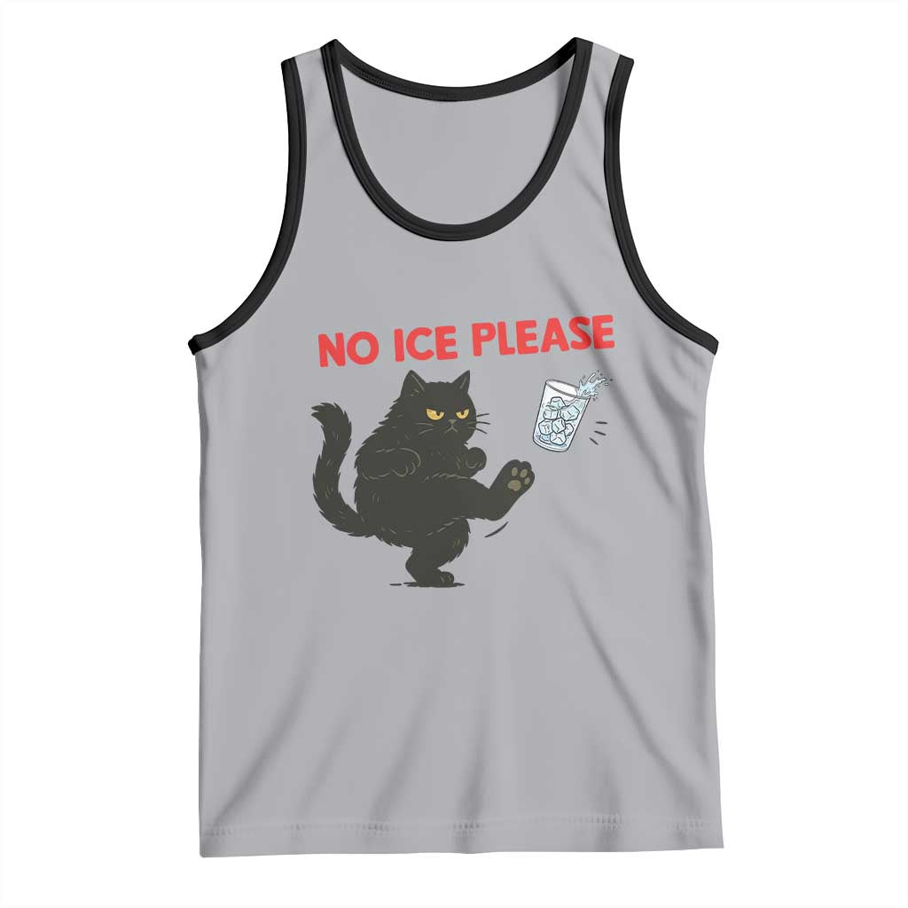 No Ice Please Tank Top Funny Black Cat Abolish ICE Meme Protest TS14 Athletic Heather Black Print Your Wear