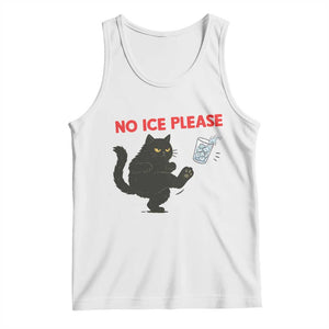 No Ice Please Tank Top Funny Black Cat Abolish ICE Meme Protest TS14 White Print Your Wear