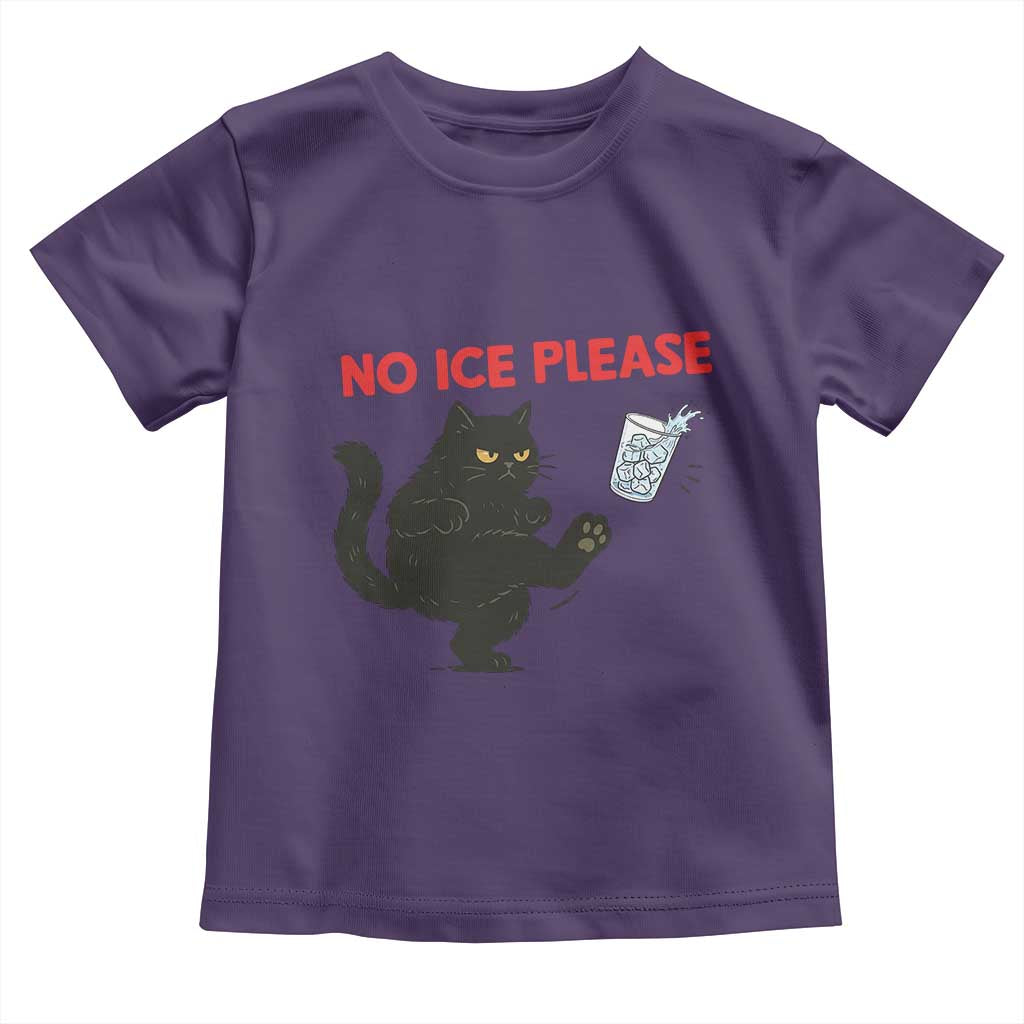 No Ice Please Toddler T Shirt Funny Black Cat Abolish ICE Meme Protest TS14 Purple Print Your Wear