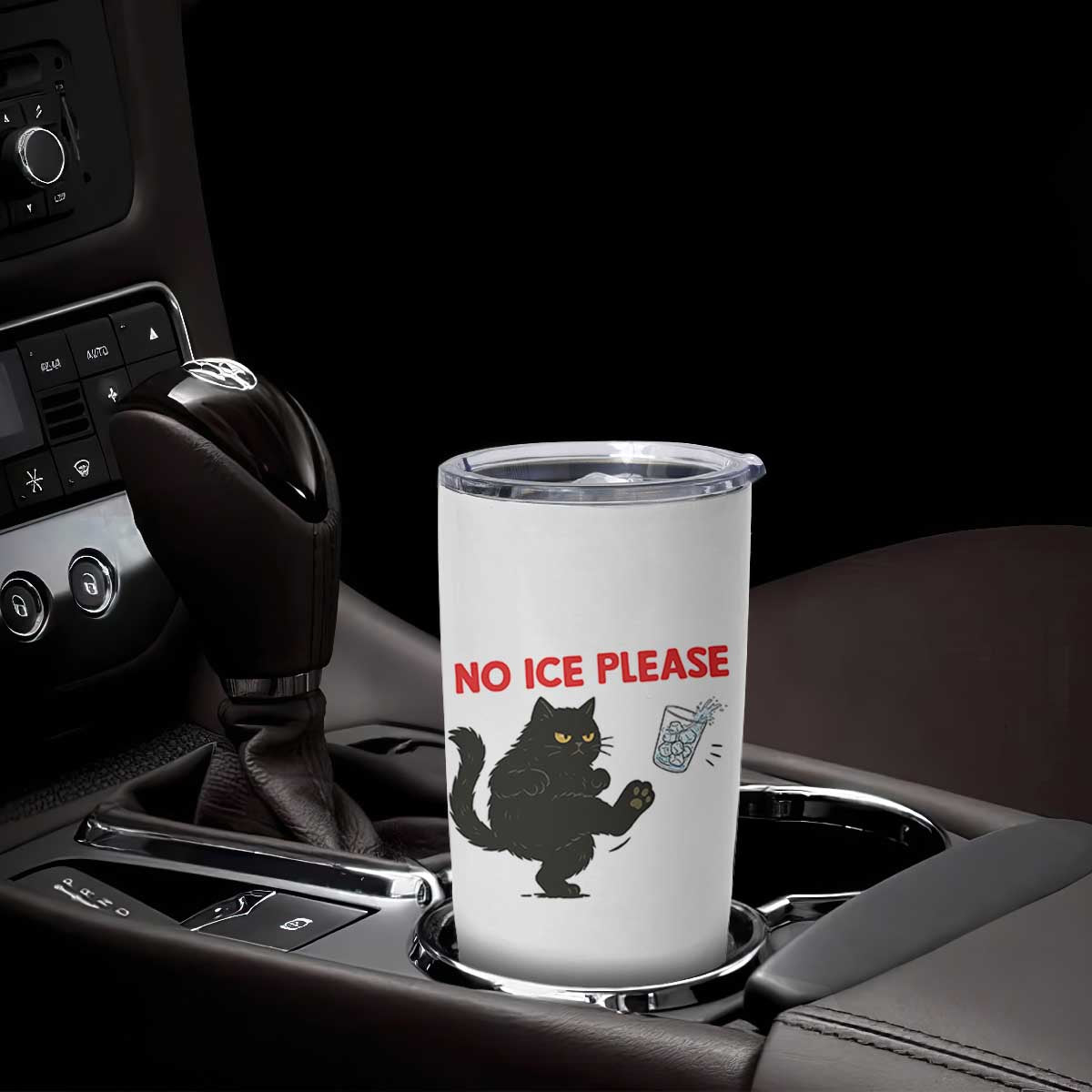 No Ice Please Tumbler Cup Funny Black Cat Abolish ICE Meme Protest TS14 Print Your Wear