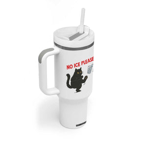 No Ice Please Tumbler With Handle Funny Black Cat Abolish ICE Meme Protest TS14 Print Your Wear