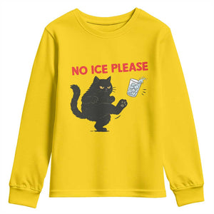 No Ice Please Youth Sweatshirt Funny Black Cat Abolish ICE Meme Protest TS14 Daisy Print Your Wear