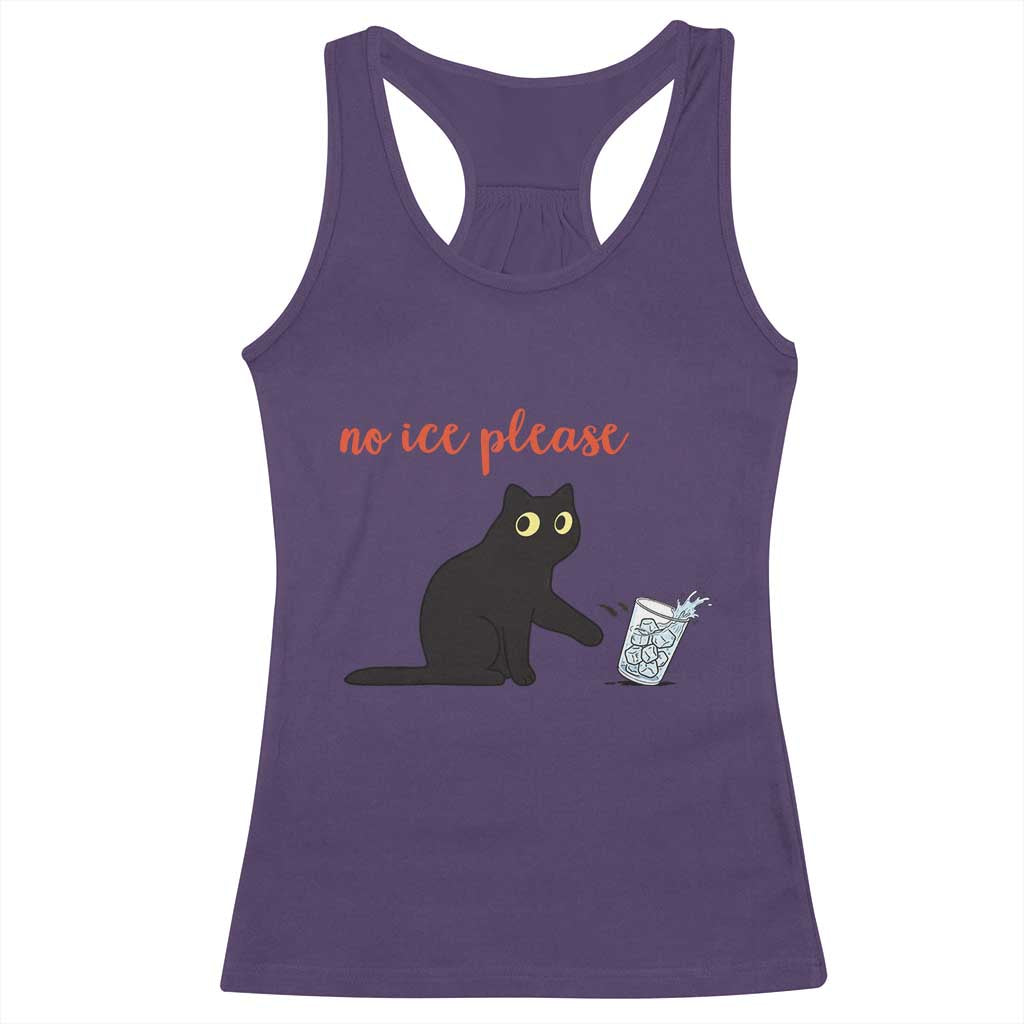 No Ice Please Racerback Tank Top Funny Cat Abolish ICE Meme Protest TS14 Purple Print Your Wear