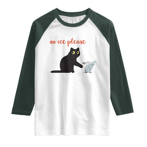 No Ice Please Raglan Shirt Funny Cat Abolish ICE Meme Protest TS14 White Dark Forest Green Print Your Wear