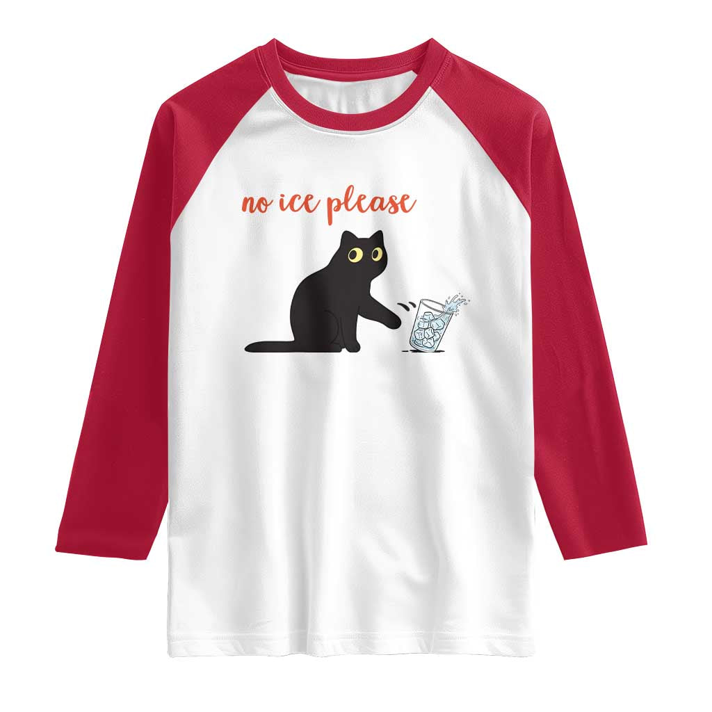 No Ice Please Raglan Shirt Funny Cat Abolish ICE Meme Protest TS14 White Red Print Your Wear