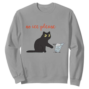 No Ice Please Sweatshirt Funny Cat Abolish ICE Meme Protest TS14 Sport Gray Print Your Wear
