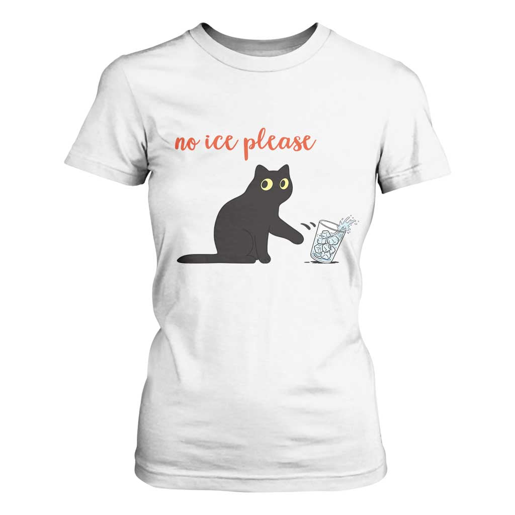 No Ice Please T Shirt For Women Funny Cat Abolish ICE Meme Protest TS14 White Print Your Wear