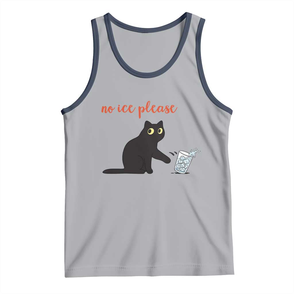 No Ice Please Tank Top Funny Cat Abolish ICE Meme Protest TS14 Athletic Heather Navy Print Your Wear