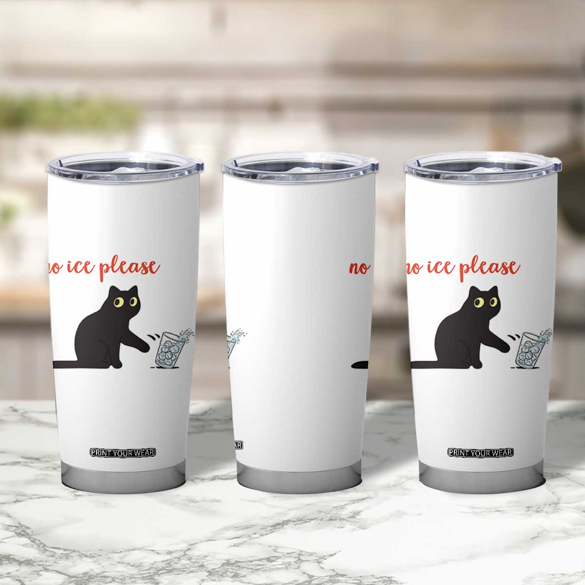 No Ice Please Tumbler Cup Funny Cat Abolish ICE Meme Protest TS14 Print Your Wear