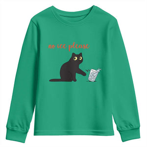 No Ice Please Youth Sweatshirt Funny Cat Abolish ICE Meme Protest TS14 Irish Green Print Your Wear