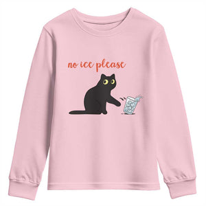 No Ice Please Youth Sweatshirt Funny Cat Abolish ICE Meme Protest TS14 Light Pink Print Your Wear