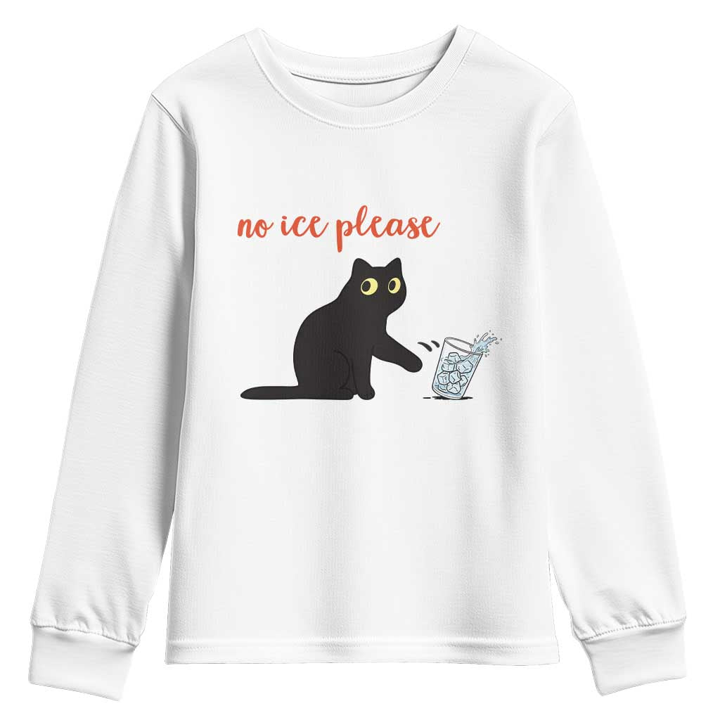 No Ice Please Youth Sweatshirt Funny Cat Abolish ICE Meme Protest TS14 White Print Your Wear