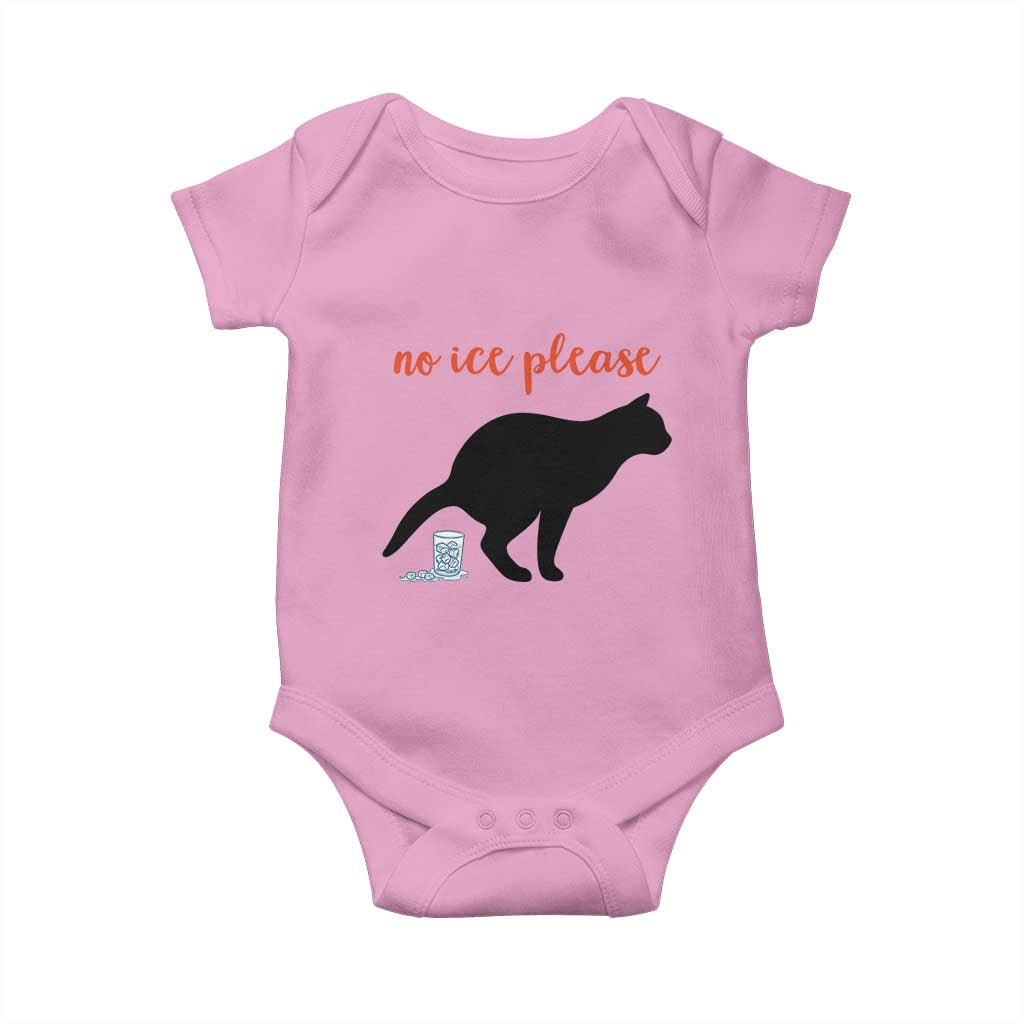No Ice Please Baby Onesie Funny Cat Abolish ICE Meme TS14 Light Pink Print Your Wear