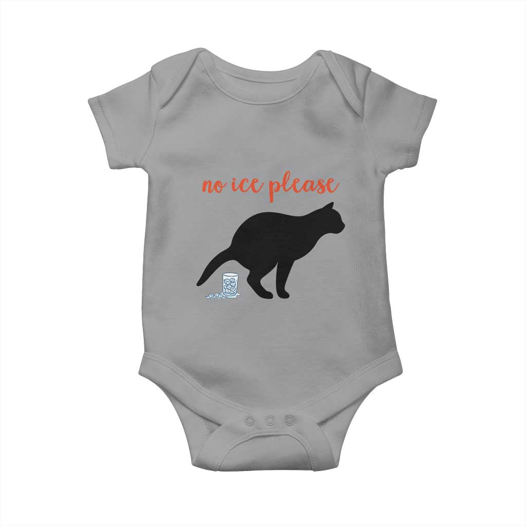 No Ice Please Baby Onesie Funny Cat Abolish ICE Meme TS14 Sport Gray Print Your Wear