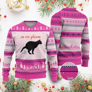 No Ice Please Ugly Christmas Sweater Funny Cat Abolish ICE Meme TS14 Hot Pink Print Your Wear