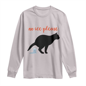 No Ice Please Long Sleeve Shirt Funny Cat Abolish ICE Meme TS14 Ice Gray Print Your Wear