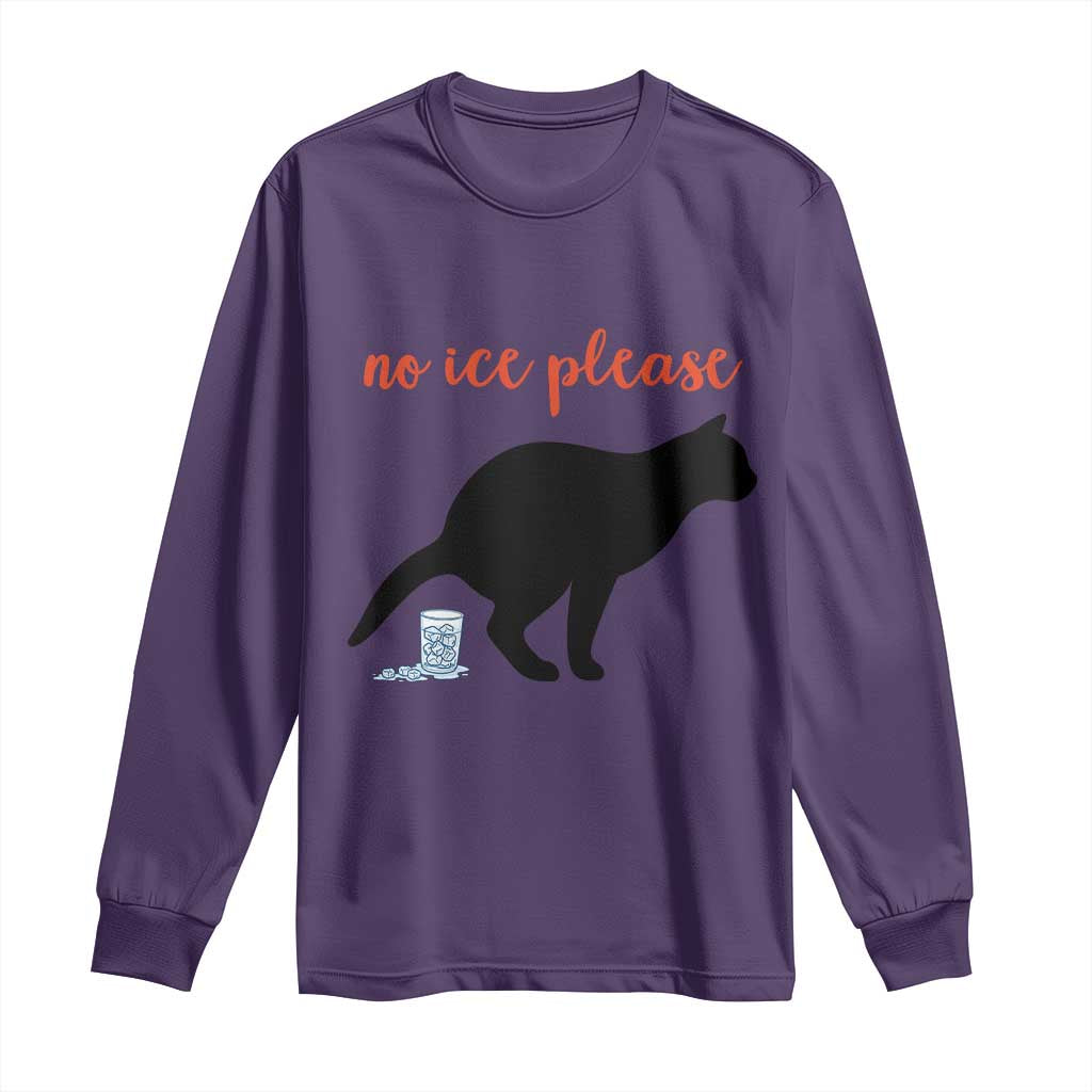 No Ice Please Long Sleeve Shirt Funny Cat Abolish ICE Meme TS14 Purple Print Your Wear