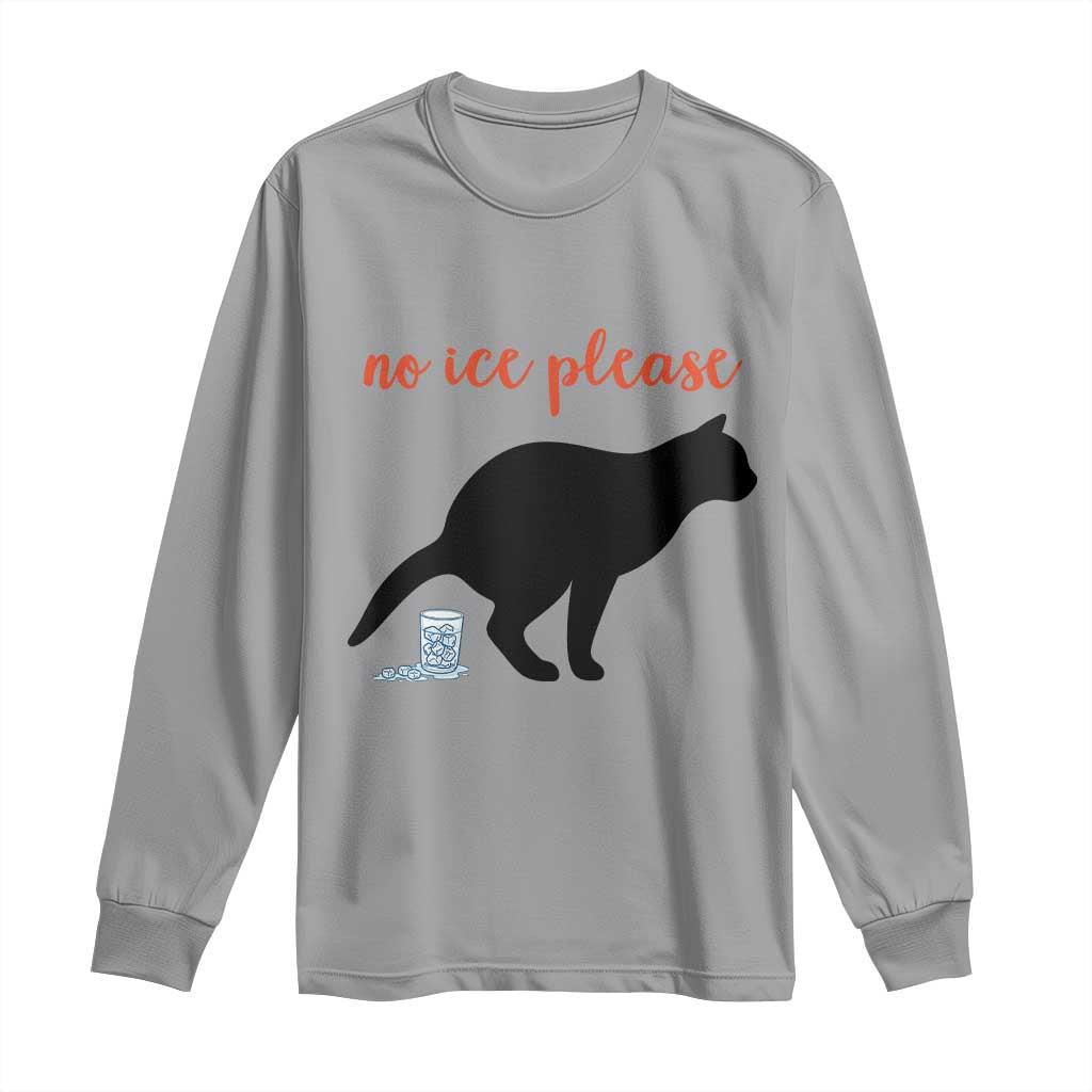 No Ice Please Long Sleeve Shirt Funny Cat Abolish ICE Meme TS14 Sport Gray Print Your Wear