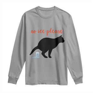 No Ice Please Long Sleeve Shirt Funny Cat Abolish ICE Meme TS14 Sport Gray Print Your Wear