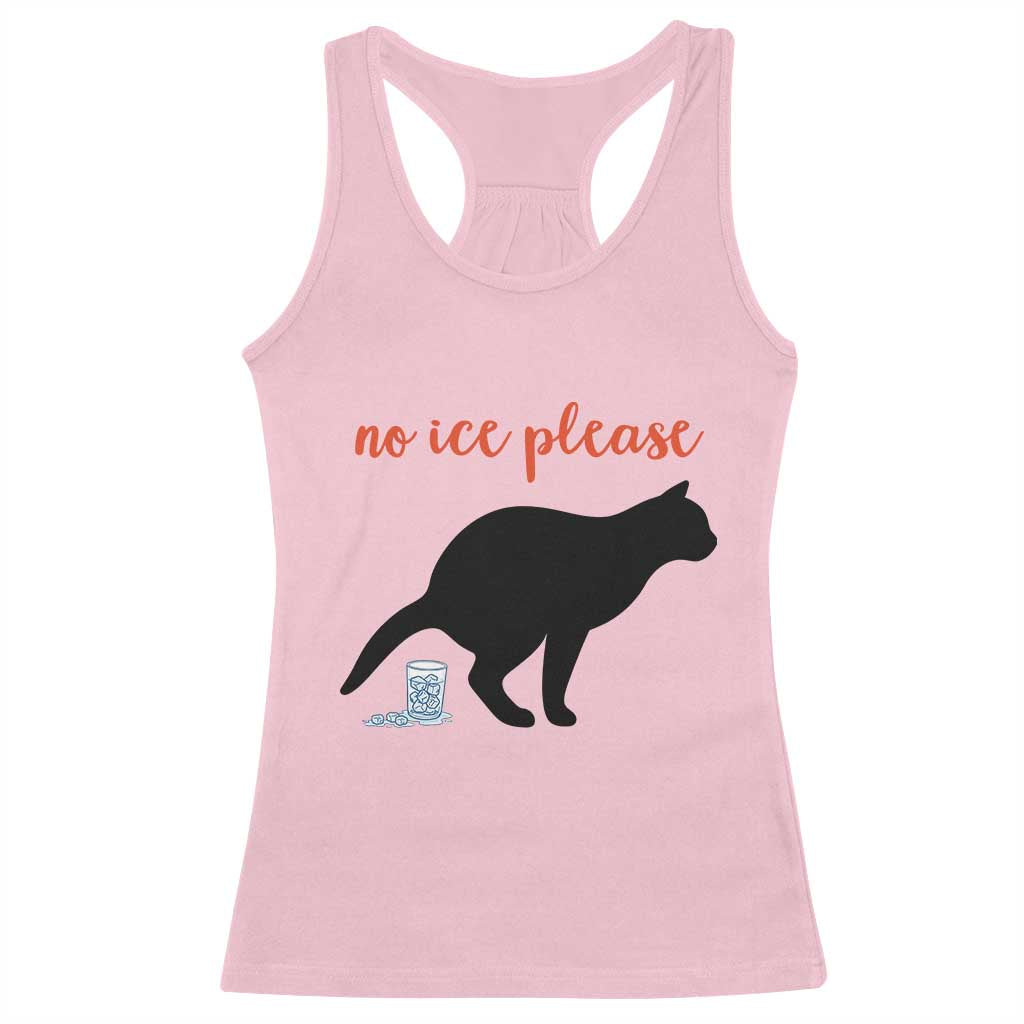 No Ice Please Racerback Tank Top Funny Cat Abolish ICE Meme TS14 Light Pink Print Your Wear