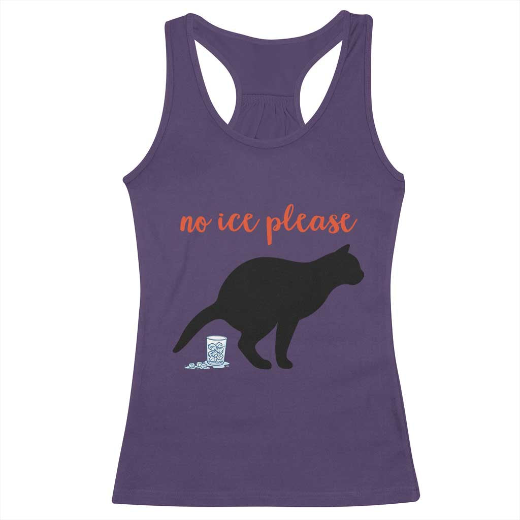 No Ice Please Racerback Tank Top Funny Cat Abolish ICE Meme TS14 Purple Print Your Wear