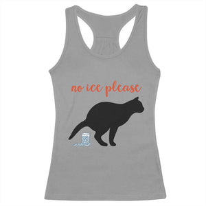 No Ice Please Racerback Tank Top Funny Cat Abolish ICE Meme TS14 Sport Gray Print Your Wear