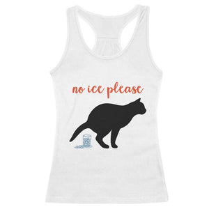 No Ice Please Racerback Tank Top Funny Cat Abolish ICE Meme TS14 White Print Your Wear