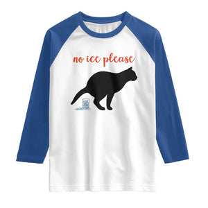 No Ice Please Raglan Shirt Funny Cat Abolish ICE Meme TS14 White Royal Print Your Wear