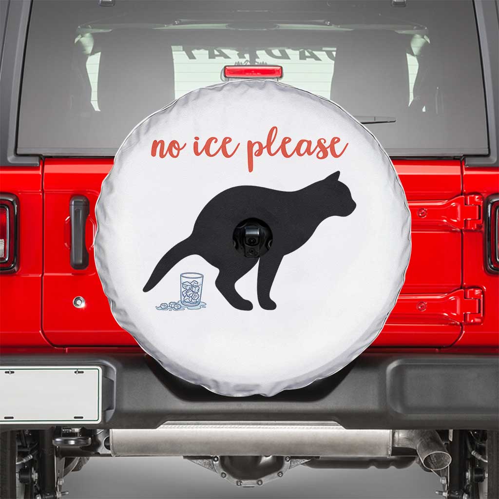 No Ice Please Spare Tire Cover Funny Cat Abolish ICE Meme TS14 White Print Your Wear