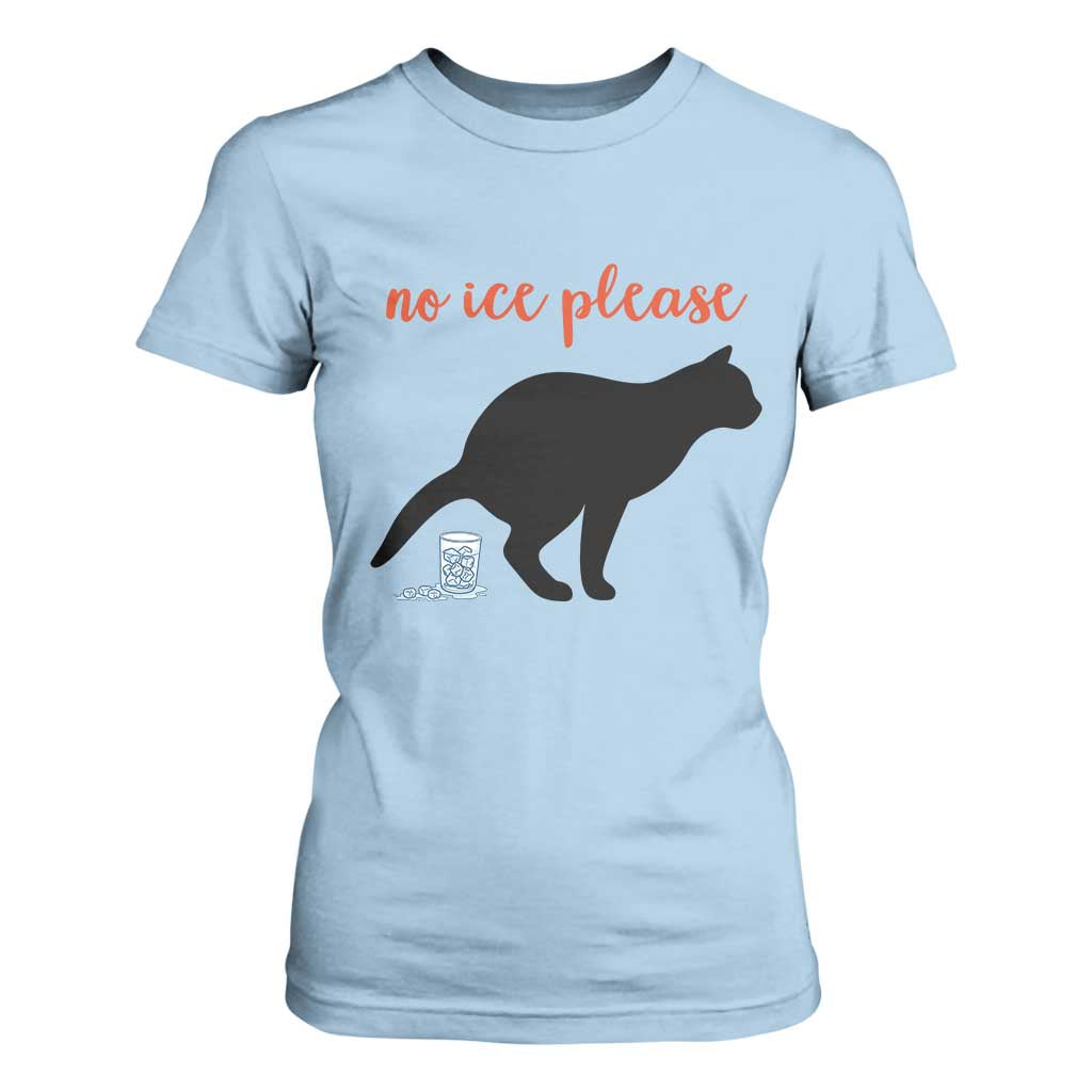 No Ice Please T Shirt For Women Funny Cat Abolish ICE Meme TS14 Light Blue Print Your Wear