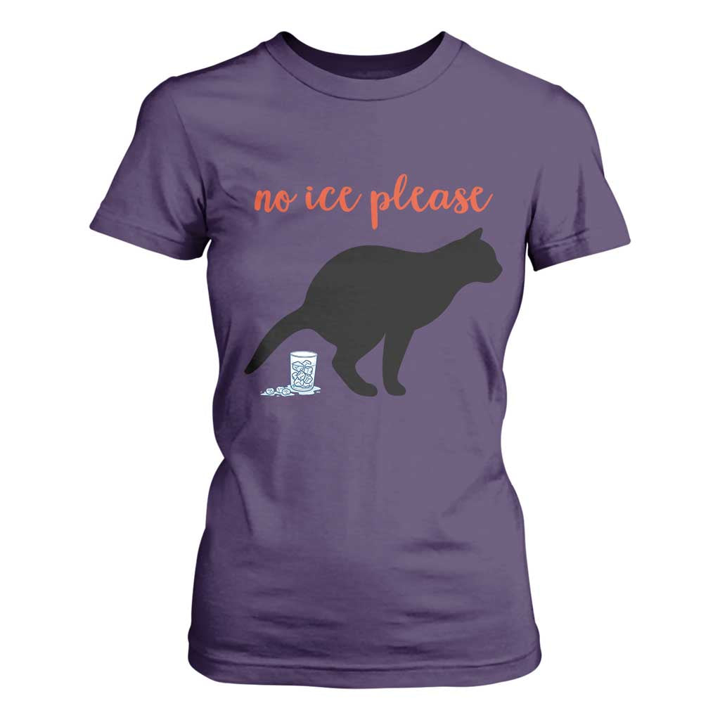 No Ice Please T Shirt For Women Funny Cat Abolish ICE Meme TS14 Purple Print Your Wear