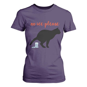 No Ice Please T Shirt For Women Funny Cat Abolish ICE Meme TS14 Purple Print Your Wear