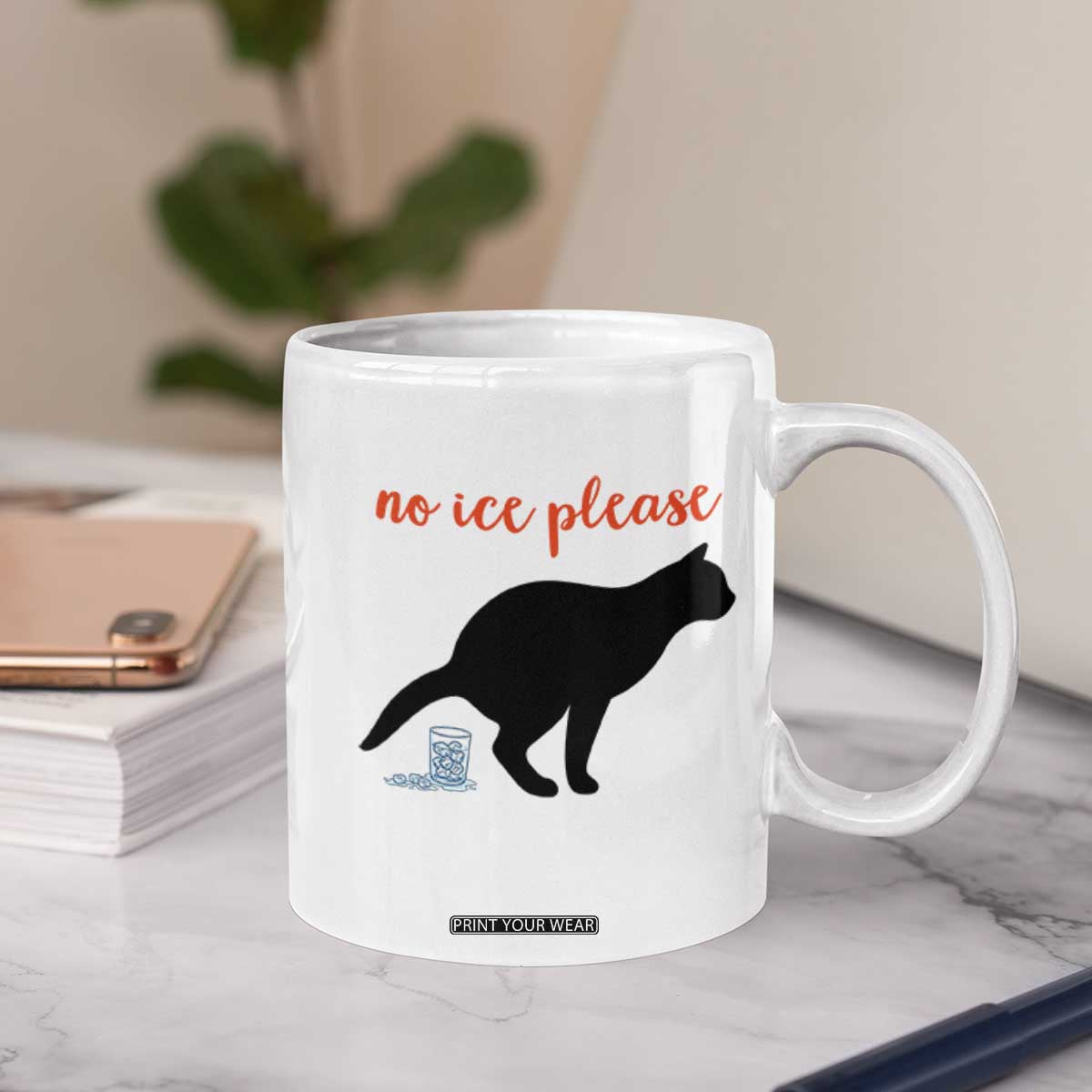 No Ice Please Coffee Mug Funny Cat Abolish ICE Meme TS14 Print Your Wear