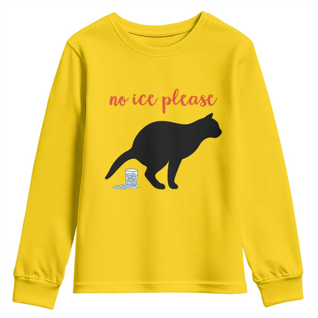 No Ice Please Youth Sweatshirt Funny Cat Abolish ICE Meme TS14 Daisy Print Your Wear