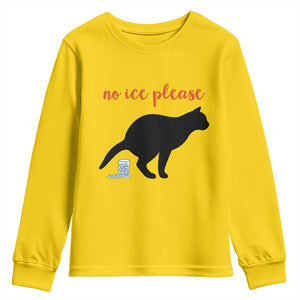 No Ice Please Youth Sweatshirt Funny Cat Abolish ICE Meme TS14 Daisy Print Your Wear