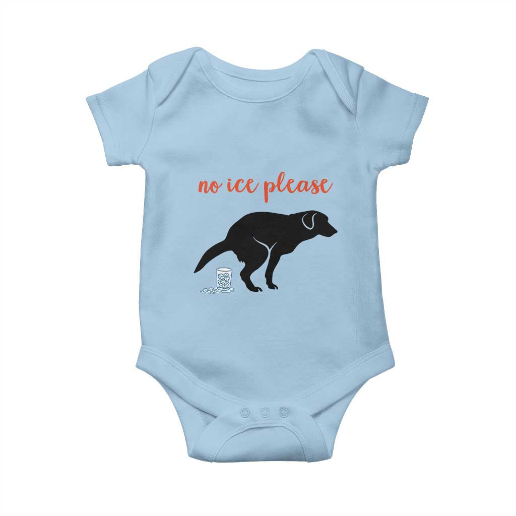 No Ice Please Baby Onesie Funny Dog Anti ICE Meme TS14 Light Blue Print Your Wear