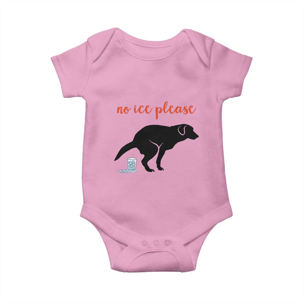 No Ice Please Baby Onesie Funny Dog Anti ICE Meme TS14 Light Pink Print Your Wear