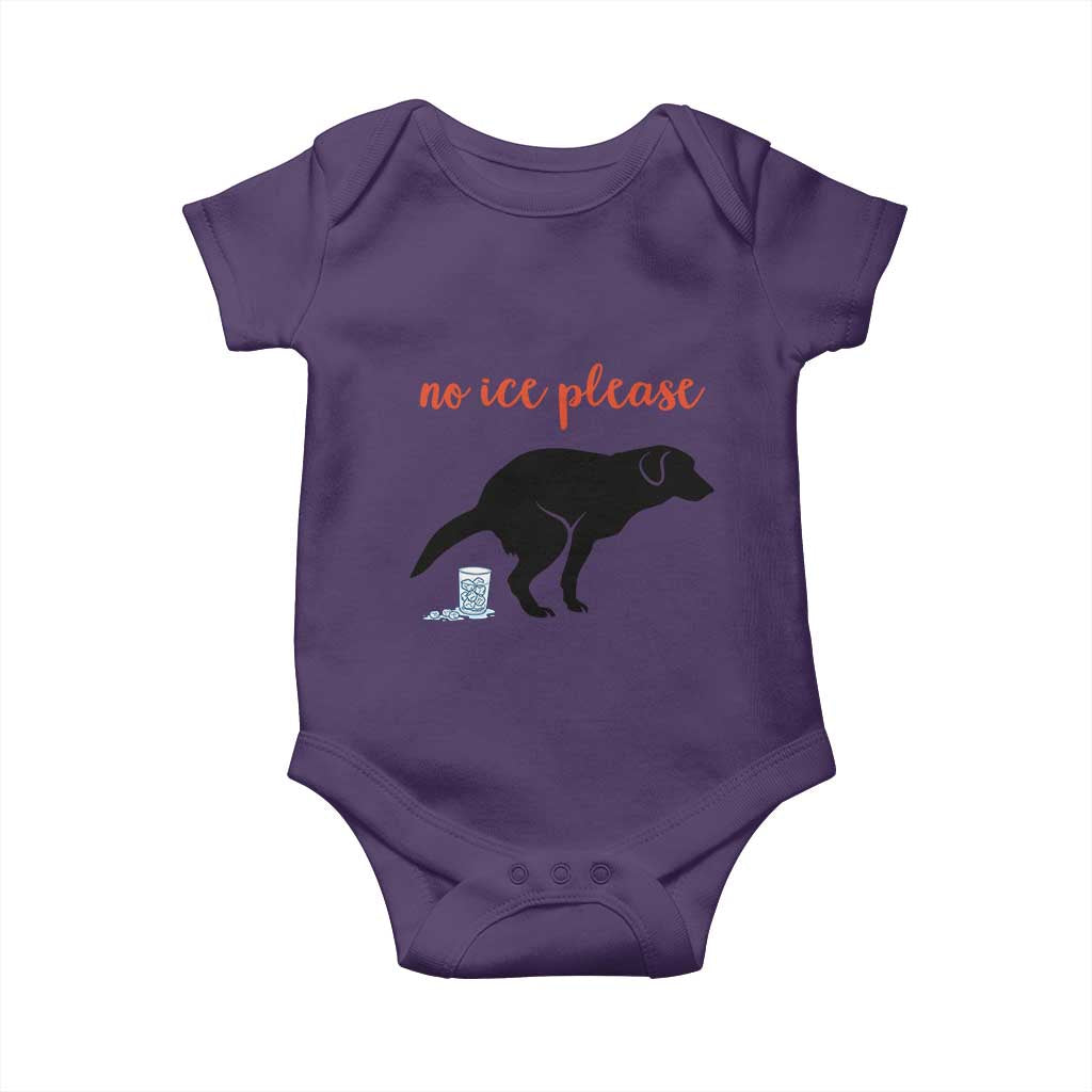 No Ice Please Baby Onesie Funny Dog Anti ICE Meme TS14 Purple Print Your Wear
