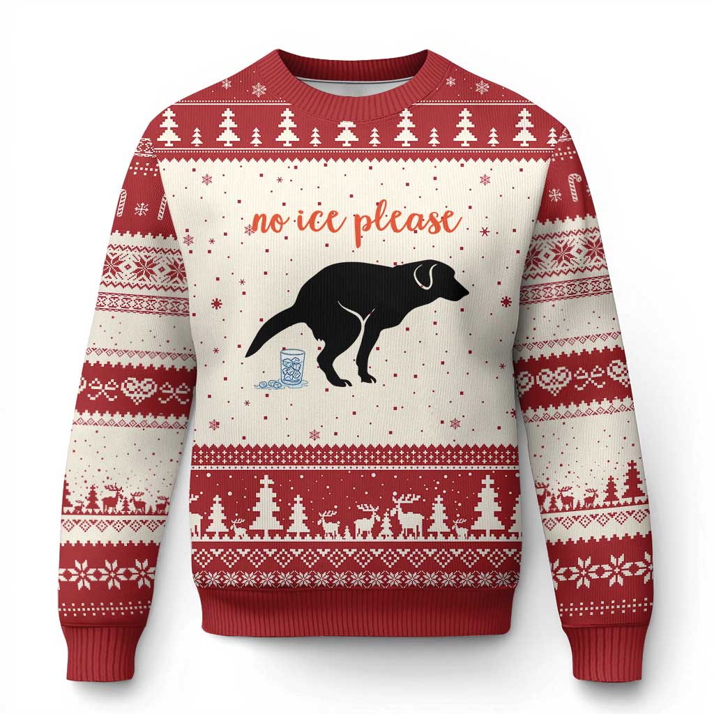 No Ice Please Ugly Christmas Sweater Funny Dog Anti ICE Meme TS14 Beige Red Print Your Wear