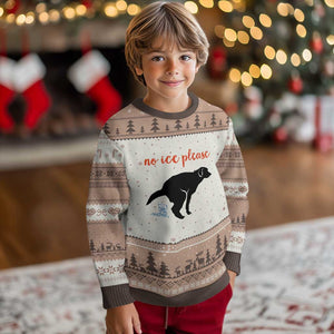 No Ice Please Ugly Christmas Sweater Funny Dog Anti ICE Meme TS14 Mocha Mousse Print Your Wear