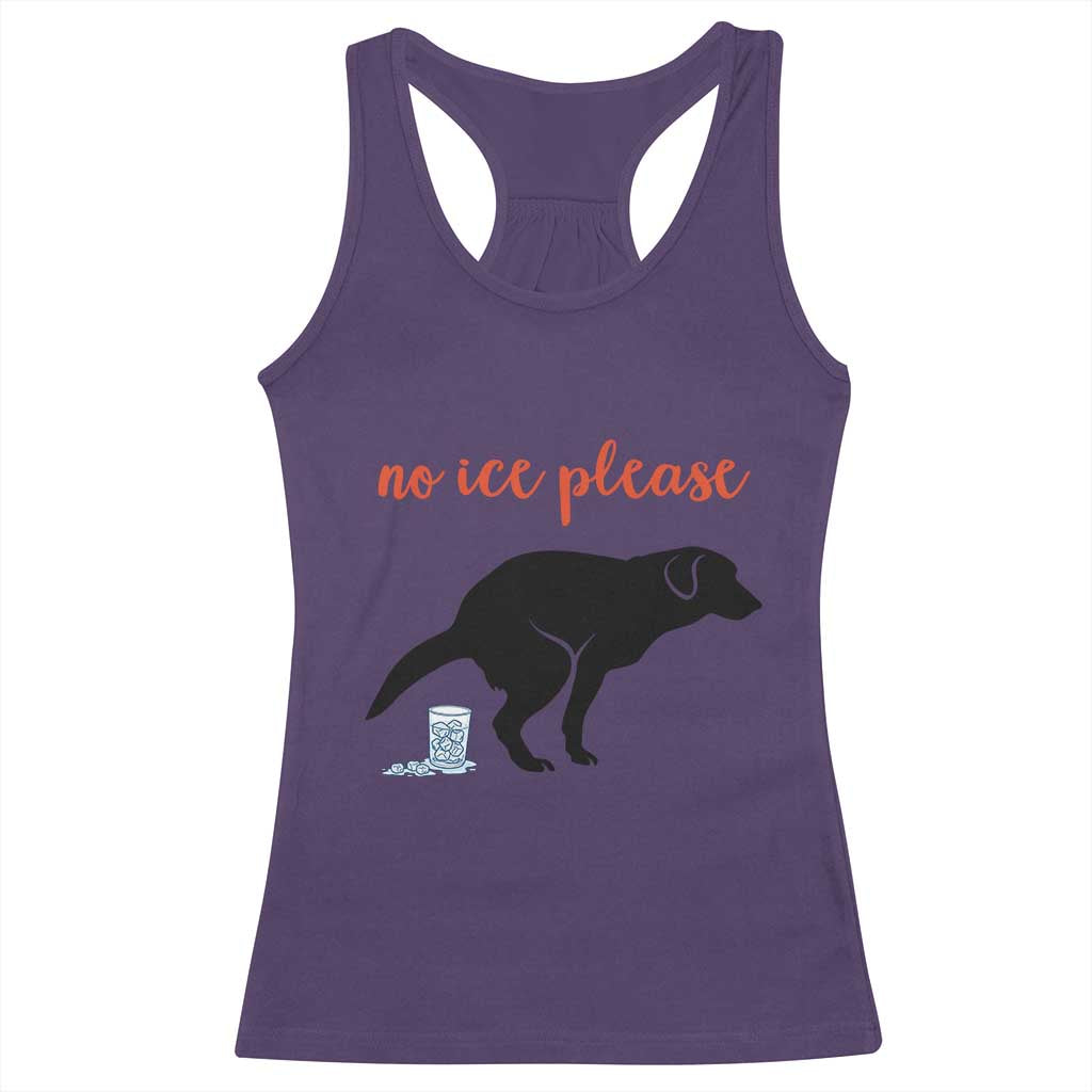 No Ice Please Racerback Tank Top Funny Dog Anti ICE Meme TS14 Purple Print Your Wear