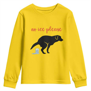 No Ice Please Youth Sweatshirt Funny Dog Anti ICE Meme TS14 Daisy Print Your Wear