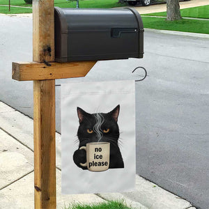 No Ice Please Garden Flag Funny Black Cat Anti ICE Meme TS14 Print Your Wear