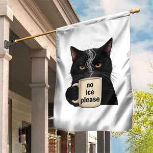 No Ice Please Garden Flag Funny Black Cat Anti ICE Meme TS14 Print Your Wear