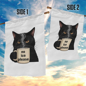 No Ice Please Garden Flag Funny Black Cat Anti ICE Meme TS14 Print Your Wear