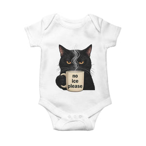 No Ice Please Baby Onesie Funny Black Cat Anti ICE Meme TS14 White Print Your Wear