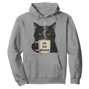 No Ice Please Hoodie Funny Black Cat Anti ICE Meme TS14 Sport Gray Print Your Wear