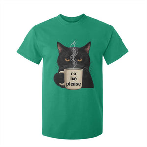 No Ice Please T Shirt For Kid Funny Black Cat Anti ICE Meme TS14 Irish Green Print Your Wear